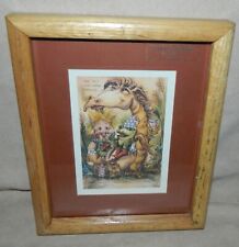 Framed Vtg. Jody Bergsma 1981 "The Fact That We're Friends" Dragon Art Print for sale  Shipping to South Africa
