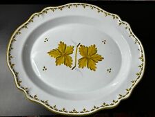 Guido Gambone Large Serving Platter Golden Grape Leaves Signed Made in Italy for sale  Shipping to South Africa