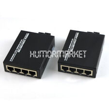 2x Convertidor de medios Ethernet de fibra óptica Gigabit 4 RJ45 1 SC 10/100/1000 Mbps, usado segunda mano  Embacar hacia Argentina