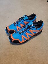 Tênis de corrida Salomon SpeedCross 4 trilha azul laranja masculino tamanho 13, usado comprar usado  Enviando para Brazil