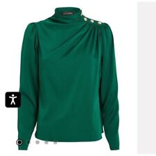 INTERMIX | Blusa de seda drapeada verde 0 Monica, usado comprar usado  Enviando para Brazil