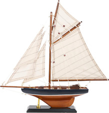 Usado, Velero de madera de 15" decoración clásica Columbia Copa América modelo de barco náutico Yac segunda mano  Embacar hacia Argentina