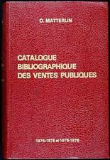 Catalogue bibliographique vent d'occasion  Expédié en Belgium