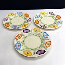 3 x Vintage Grindley English Porcelain Side Plate Set Embossed Floral Design for sale  Shipping to South Africa