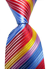 Usado, Nova gravata masculina clássica listrada vermelha azul amarela tecido jacquard seda comprar usado  Enviando para Brazil