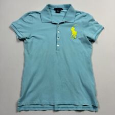 Camisa polo para mujer Ralph Lauren pony grande algodón elastano manga corta azul talla L segunda mano  Embacar hacia Mexico