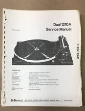 Used, Dual Model 1210A Record Player / Turntable Service Manual *Original* for sale  Shipping to Canada