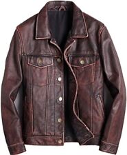 leather jacket brown real for sale  High Point
