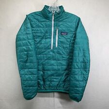 Patagonia NANO PUFF 84525 Sz S Recycled Green PACKABLE Primaloft Zip Pullover  for sale  McAllen