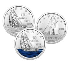 Canada 2021 Bluenose 100th Anniversary Three Coin Ten Cent - Dime Set!! for sale  Canada