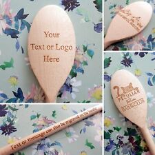 Custom Engraved Personalised Wooden Spoon - Design Your Own - Any Text or logo for sale  Shipping to South Africa