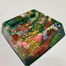 1PC Handmade Epoxy Resin Beach-Ashtray Designer Square Glitter, Table Decoration, used for sale  Shipping to South Africa