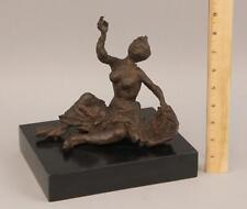 Antique Signed AH Nude Woman Brutalist Modernism Mid Century Bronze Sculpture NR, used for sale  Shipping to South Africa