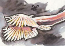 ORIGINAL WATERCOLOR PAINTING RARE Bird fly Flight Liberty PAINTING Animal Nature for sale  Shipping to Canada