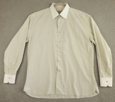 Stefano Ricci Dress Shirt Ivory Micro-Check w/White Trim Size 18 (Measures 17"), used for sale  Shipping to South Africa