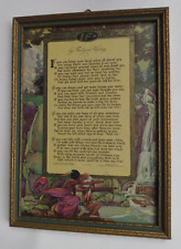 Nice 1910 Deco Buzza Motto "IF" Poem Native Hunting Framed Print Rudyard Kipling for sale  Shipping to South Africa