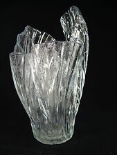 Vaso da fiori design effetto ripiegato in cristallo alto 23 cm/vaso usato  Spedire a Italy