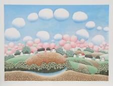 Ivan Rabuzin, Village and Spotted Clouds, Screenprint, signed and numbered in pe for sale  Shipping to South Africa