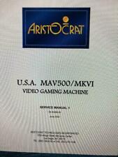 ARISTOCRAT USA MAV500/MKVI SLOT MACHINE SERVICE MANUAL 1 for sale  Peoria