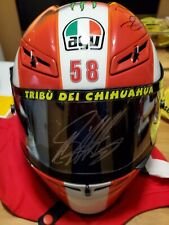 Capacete pintado personalizado Valentino Rossi & Marco Simoncelli duelo assinado AGV GP-Tech, usado comprar usado  Enviando para Brazil