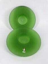 iittala Green FROSTED Satin Nappi Markku Salo Tealight Candle Holder Finland 2 for sale  Shipping to South Africa