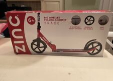 NEW Zinc TRACE Big Large Wheel Folding Adjustable Push 2 wheel Kids Scooter Red for sale  UK
