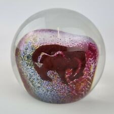 Richard Satava Signed Petroglyph Style Glass Paperweight Dated 1990 for sale  Shipping to South Africa