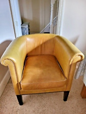 tan leather tub chair for sale  MATLOCK