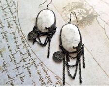 ALL SAINTS SPITALFIELDS WHITE MARBLE EUCHARIS CHAIN EARRINGS * VINTAGE ** EUC for sale  Shipping to South Africa
