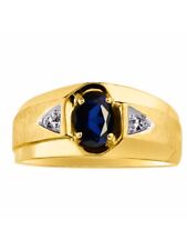 Sapphire & Diamond Ring Set in Yellow Gold Plated Silver BSL-MR2875SY for sale  Shipping to South Africa