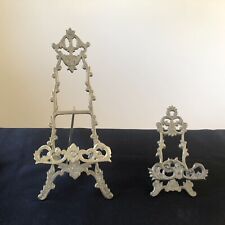 Lote de 2 soportes de exhibición de placas de metal de latón de colección estilo victoriano, usado segunda mano  Embacar hacia Argentina