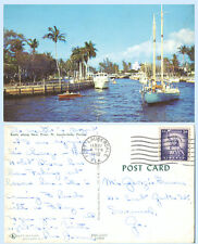 Sailboat Cabin Crusier New River Ft Lauderdale Florida 1962 Boat Ship Postcard for sale  Shipping to South Africa