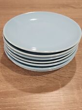 Set 7 Vintage MCM Canonsburg Pottery Temporama  6 1/2" Blue Bread Plates for sale  Shipping to South Africa