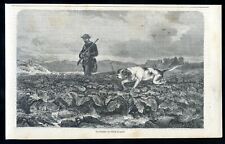 Cazador y su perro... grabado en madera... 1868 segunda mano  Embacar hacia Argentina