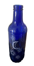 Botella de vodka Skyy vidrio artístico 8 pulgadas azul cobalto brilla como una estrella jarrón luna segunda mano  Embacar hacia Argentina