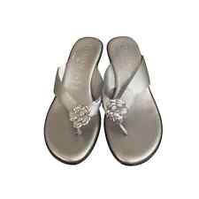 Sandálias femininas de prata metálica feitas na Itália sapatos italianos 7,5  comprar usado  Enviando para Brazil