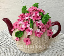 Chá de crochê aconchegante bege capa de chá flor de cerejeira mais quente flor de sakura comprar usado  Enviando para Brazil