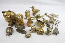 Brass Animal Ornaments Cat Pairs Giraffe Fly Duck Turtle Crock Swan x 15 7769g, used for sale  Shipping to South Africa