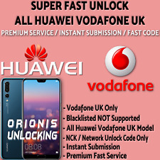 HUAWEI UNLOCK CODE P20 P30 P40 P8 LITE MATE PRO Y9 Y7 VODAFONE UK UNLOCKING for sale  Shipping to South Africa
