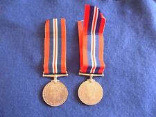 Two Original British WW2 1939-1945 War Medals  George VI Full Size Militaria  for sale  LECHLADE