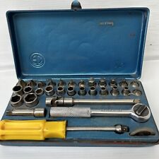 Vintage 30 PC 1/4" & 3/8" Drive Combination Ratchet Socket Set Taiwan for sale  Shipping to South Africa
