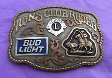 Genuine Vintage Western American Lions Club Rodeo Bud Light Trophy Belt Buckle for sale  Wildwood