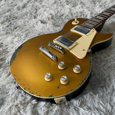 Corpo sólido relíquia dourada metálica LP guitarra elétrica pescoço de mogno 6 cordas comprar usado  Enviando para Brazil