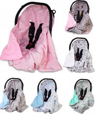 BABY BLANKET CAR SEAT REVERSIBLE WRAP PLUSH SOFT DOUBLE SIDED COTTON 100x100cm for sale  Shipping to South Africa