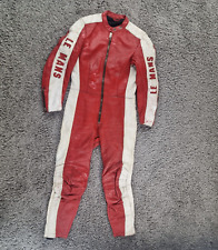 Moto Guzzi Suit Mens Extra Small Le Mans 2 Piece Red Leather Vintage R21-13 for sale  Shipping to South Africa