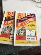 Birmingham speedway programs for sale  FARNHAM