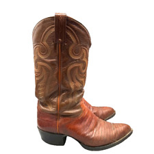 Botas masculinas vintage Tony Lama pele de lagarto tamanho 8 EE marrom cowboy faroeste rodeio comprar usado  Enviando para Brazil