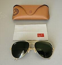 Gafas de sol Ray Ban aviador, 3026, 62 mm grandes, marco dorado/lente verde. segunda mano  Embacar hacia Argentina