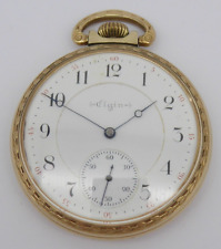 SUPERB VINTAGE ELGIN 10CT ROLLED GOLD POCKET WATCH RUNNING WELL for sale  Shipping to South Africa