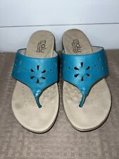 Sandálias femininas de couro MALU tamanho 9 azul turquesa verde chinelos comprar usado  Enviando para Brazil